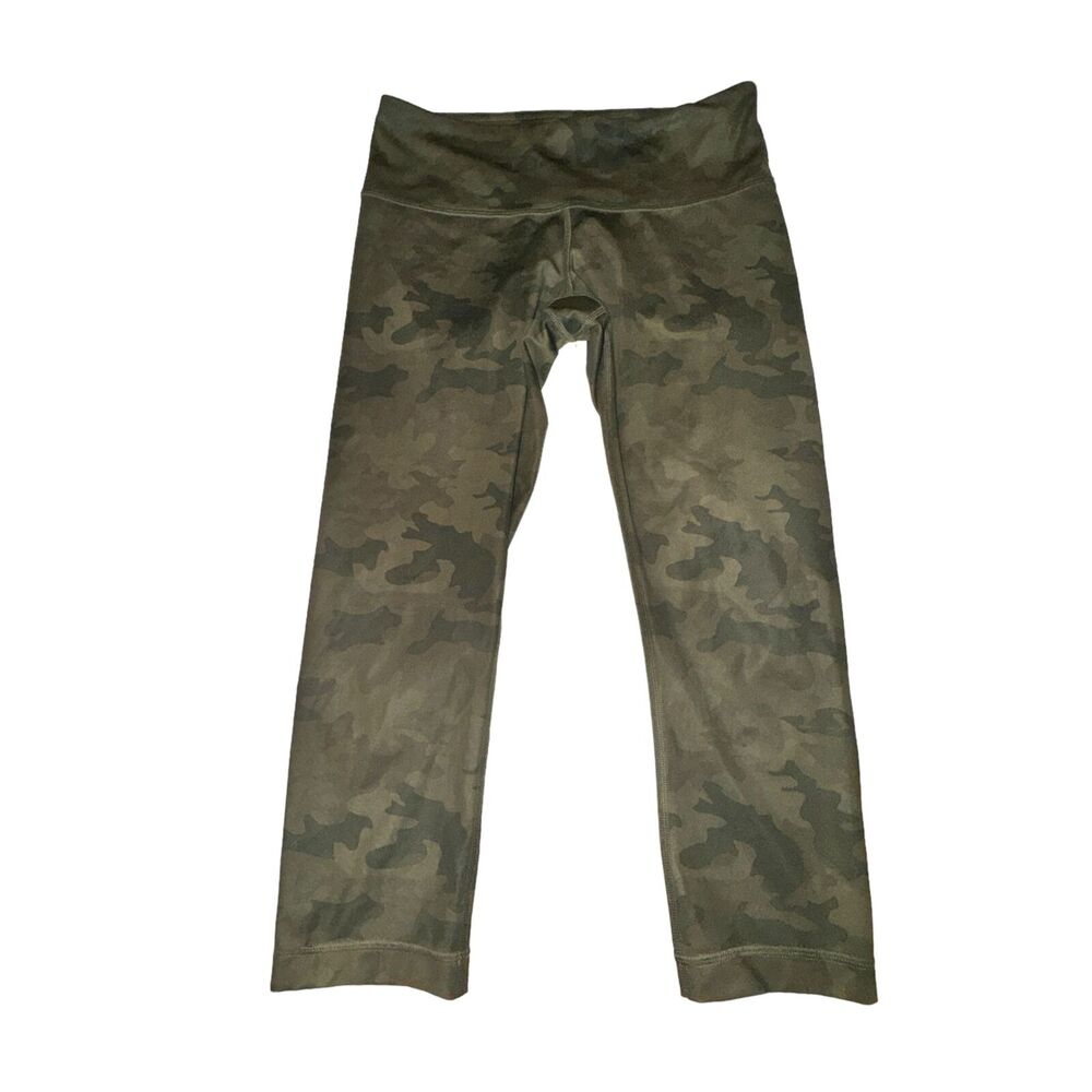 Lululemon Wunder Under Crop Women's 6 Savasana Camo 20cm Fatigue Green W6C41S